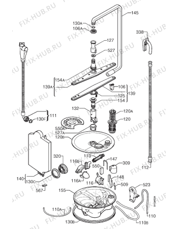 Взрыв-схема посудомоечной машины Privileg 069576 7 - Схема узла Hydraulic System 272